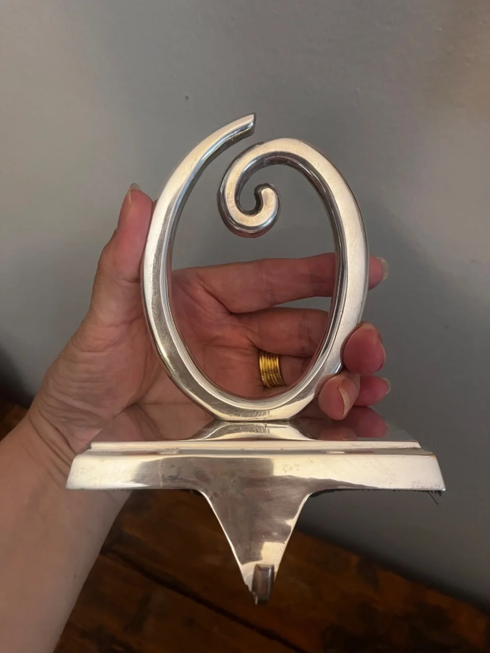 Vintage Pottery Barn JOY Stocking Holders Set of 3 | Heavy 2 lb Silverplate